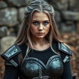 A very busty Ukrainian cleric, a slender and cute 20-year-old girl, with stunning, very bright turquoise eyes and long, beautiful ash-grey hair