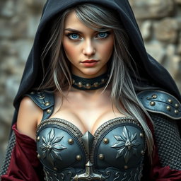 A very busty Ukrainian cleric depicted as a slender, cute 20-year-old girl featuring stunning breasts