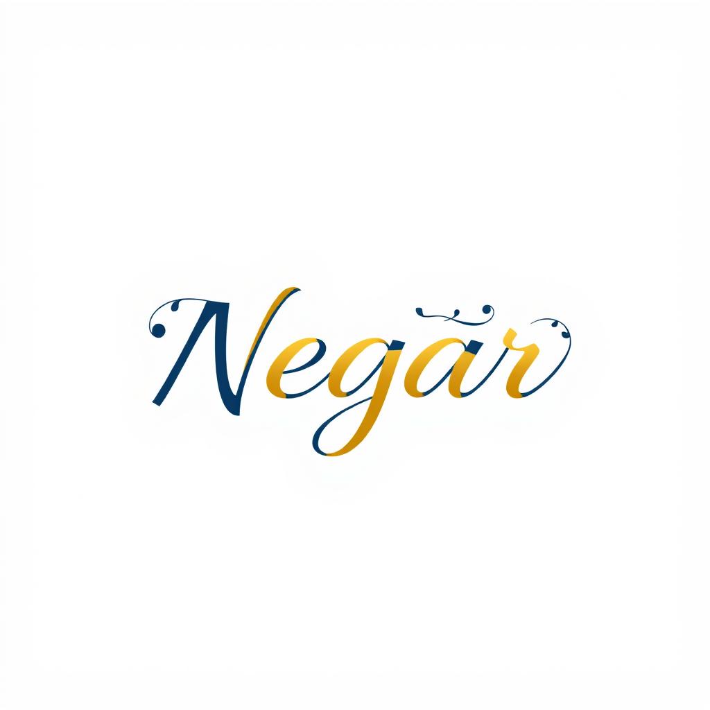 A modern and elegant logo design for the name "نگار" (Negar)