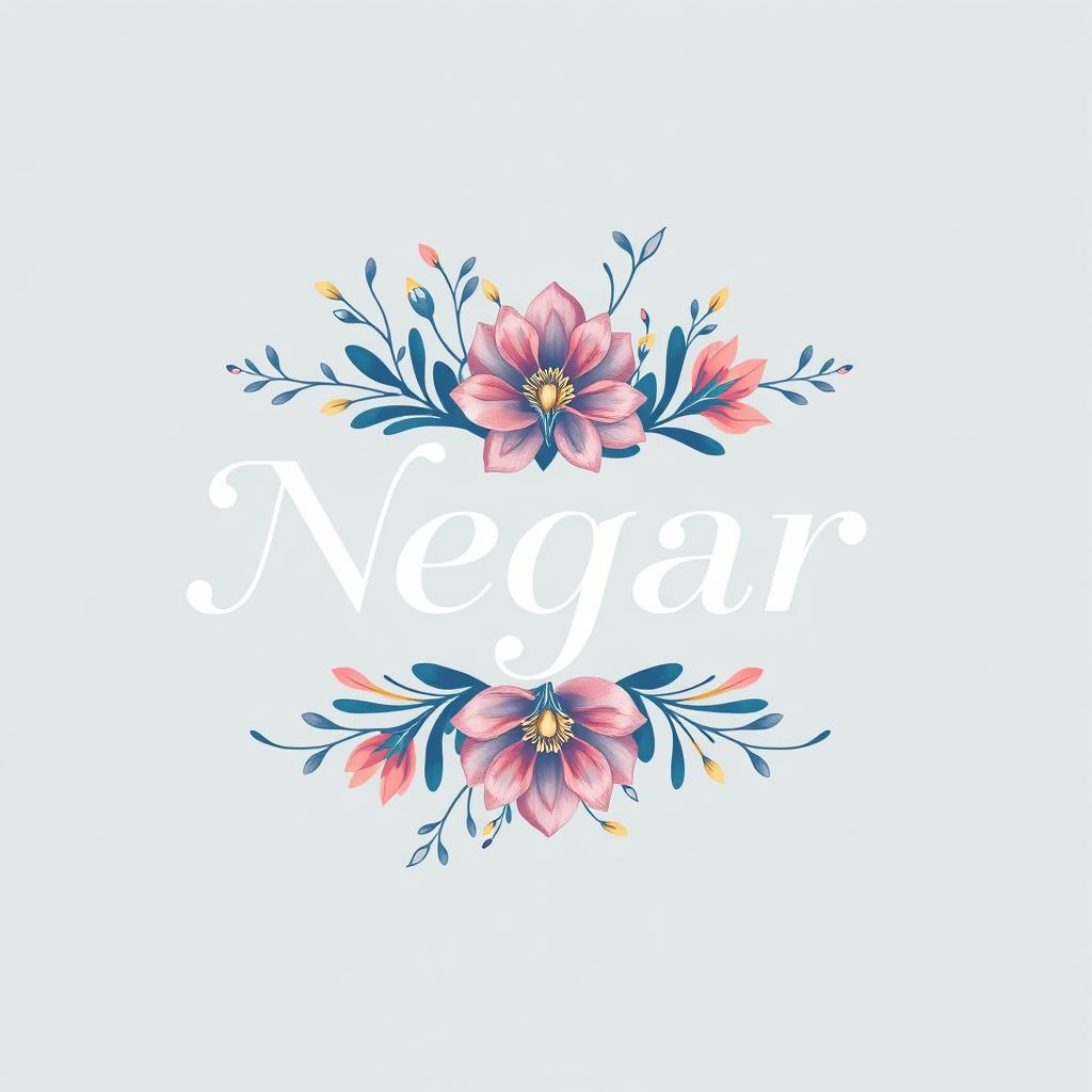 A logo design for a brand named 'Negar', featuring elegant and artistic typography