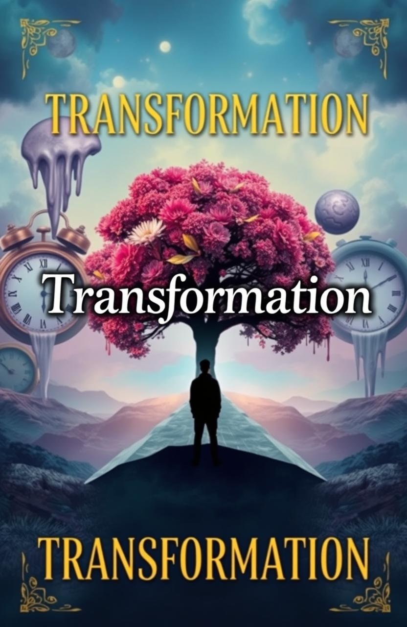 A captivating cover design for a psychological game diary titled 'Transformation'
