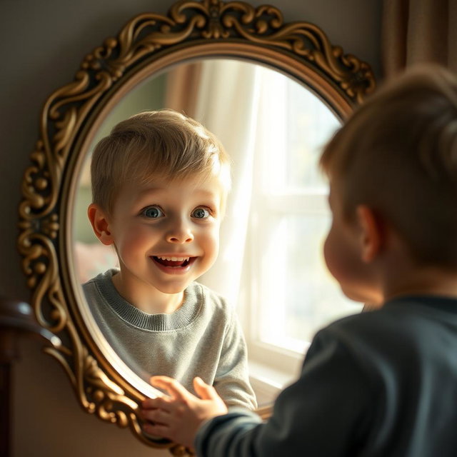 A Moment of Reflection: Boy and Mother Connection