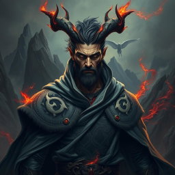 A compelling portrayal of Azazel, depicted as a formidable and mysterious figure with a blend of rugged strength and dark elegance