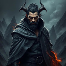 A compelling portrayal of Azazel, depicted as a formidable and mysterious figure with a blend of rugged strength and dark elegance