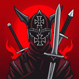 A stylized representation of Azrael, depicted primarily through a mask or helmet to simplify and enhance recognition