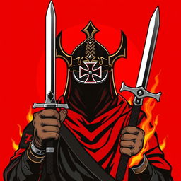 A stylized representation of Azrael, depicted primarily through a mask or helmet to simplify and enhance recognition