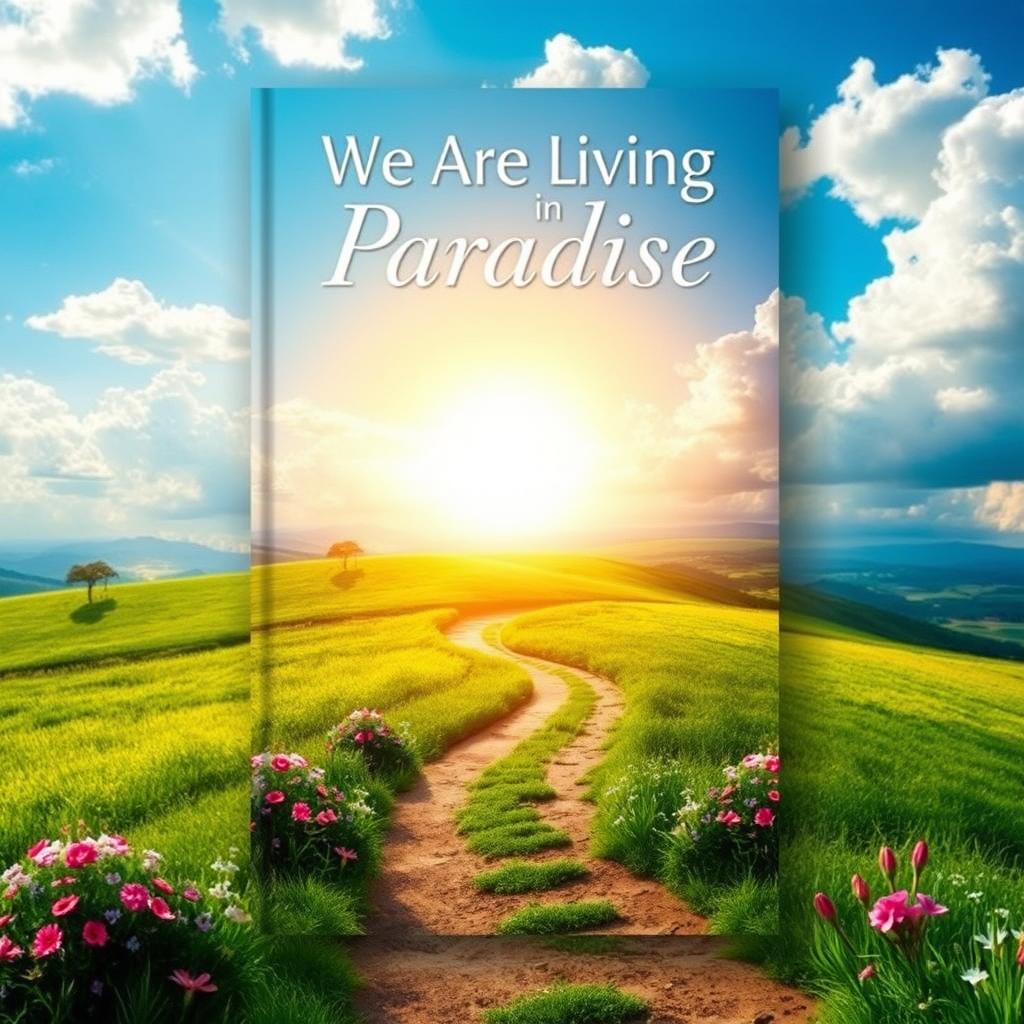 A captivating book cover for the philosophical book titled 'We Are Living in Paradise' by Sir Faraz, published in 2025