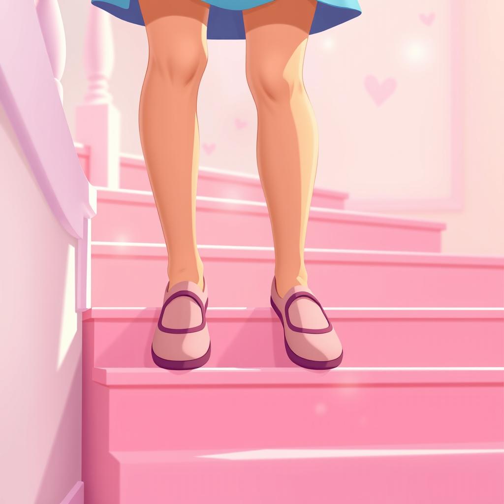 An artistic representation for an autobiography titled "The Steps that Made Me" in a 2D animated style