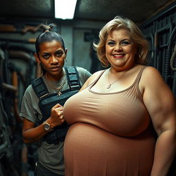 In a dimly lit shelter crowded with an assortment of weapons, a fierce-looking 30-year-old Mexican woman with dark skin and a malnourished appearance displays her intense anger