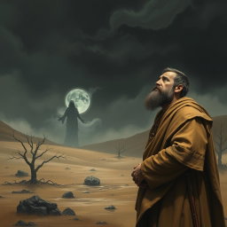 A poignant scene illustrating the downfall of King Saul due to disobedience, captured in a moment of despair