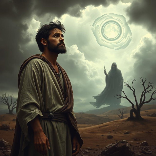A poignant scene illustrating the downfall of King Saul due to disobedience, captured in a moment of despair