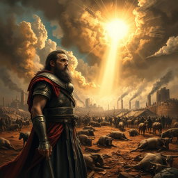 An intense and captivating illustration of King Saul defying God's command to completely destroy the Amalekites