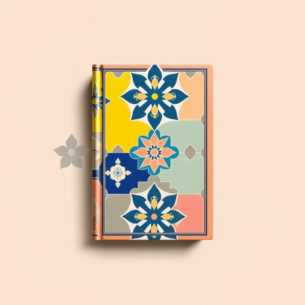 A beautiful book cover design featuring traditional Portuguese tiles arranged in an intricate pattern