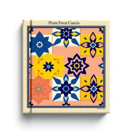A beautiful book cover design featuring traditional Portuguese tiles arranged in an intricate pattern