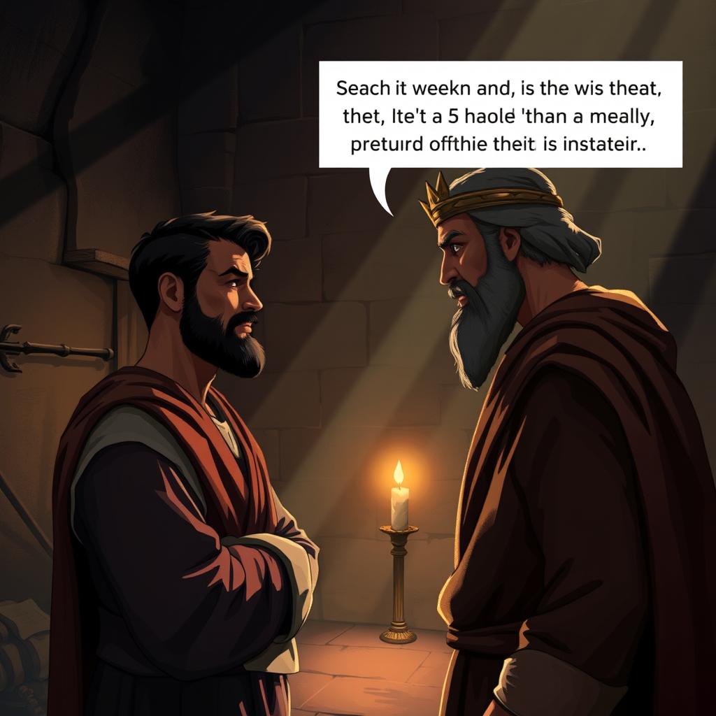 A dramatic and tense scene depicting King Saul in a moment of confrontation after his disobedience