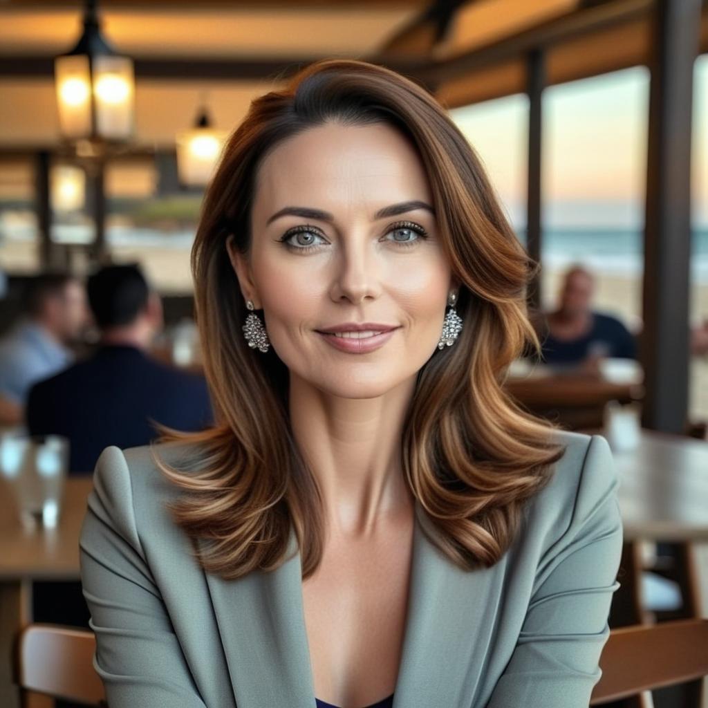 Elegance in Business: A Confident Woman at the Table
