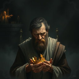 A haunting scene illustrating the aftermath of King Saul's lost divine protection