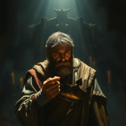 A haunting scene illustrating the aftermath of King Saul's lost divine protection