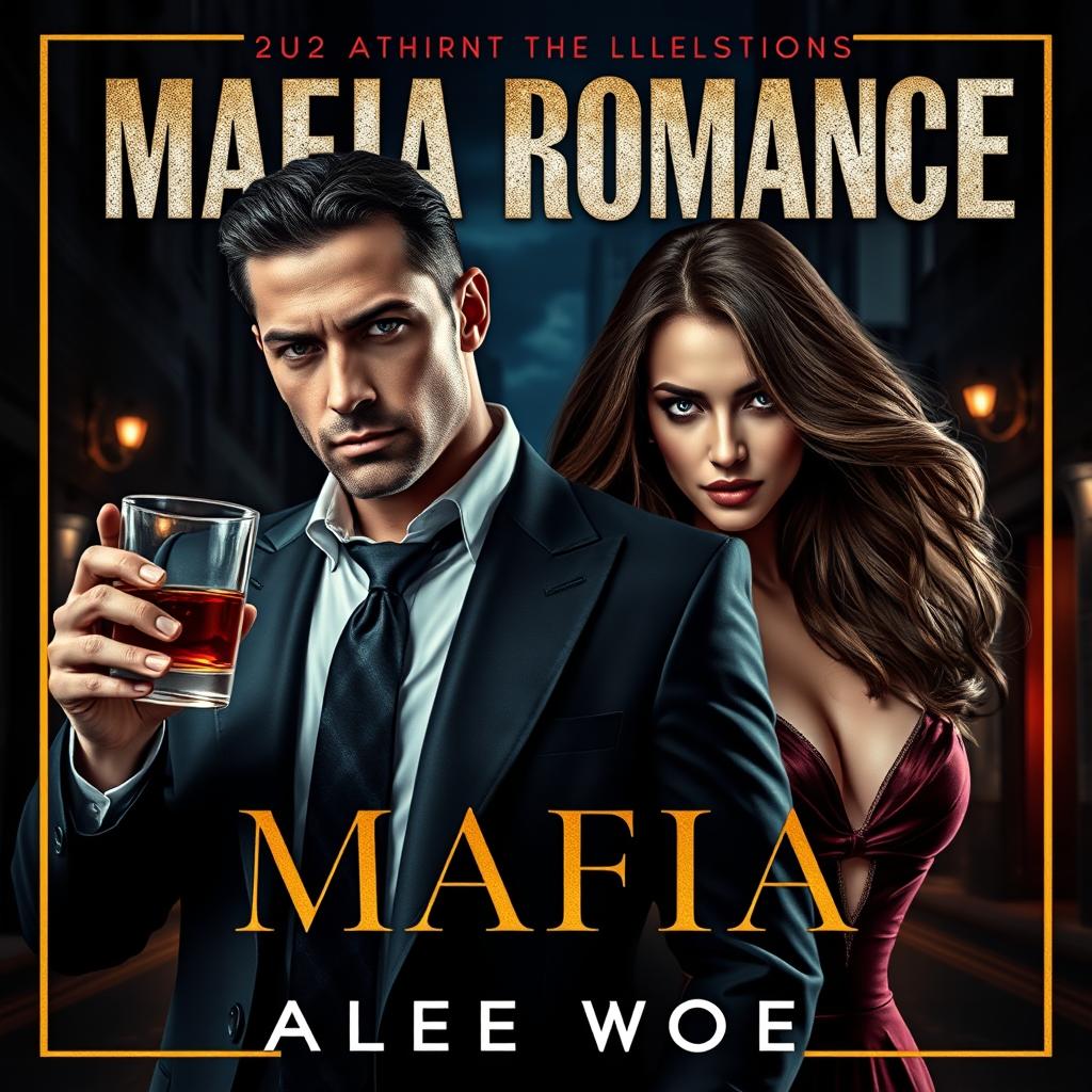 A captivating ebook cover featuring a dynamic mafia romance theme