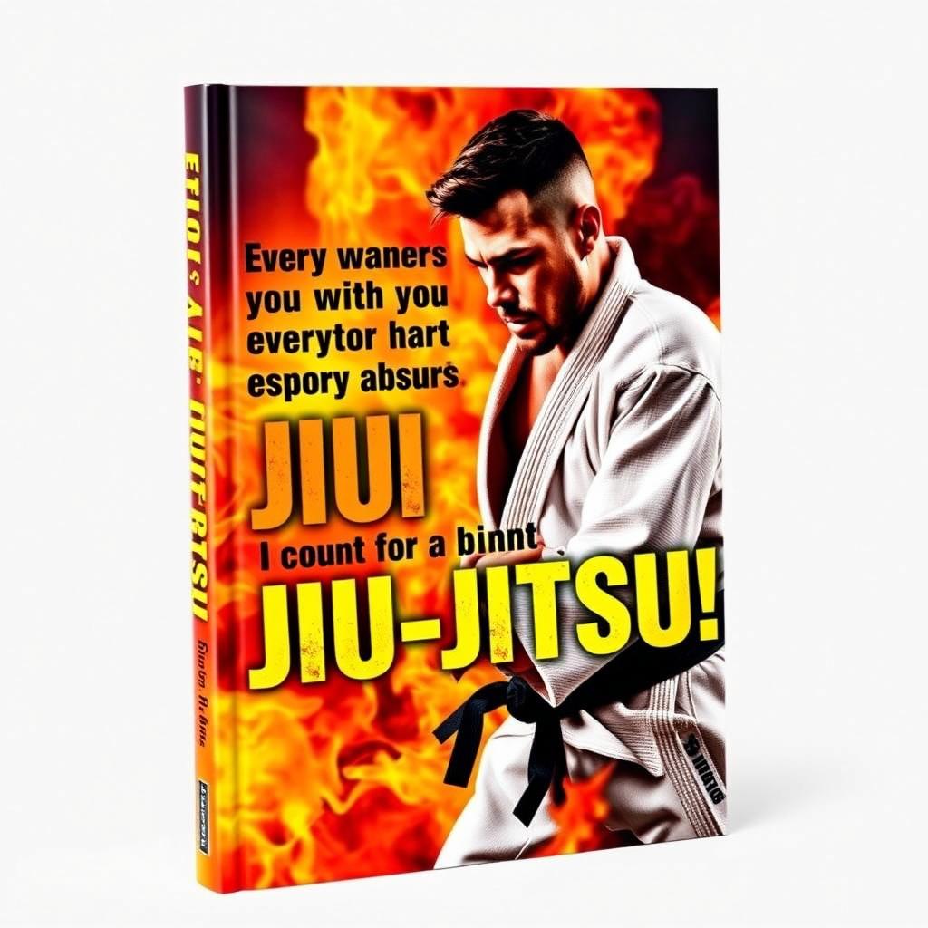 A realistic book cover featuring a jiu-jitsu athlete in an action pose, showcasing skill and determination