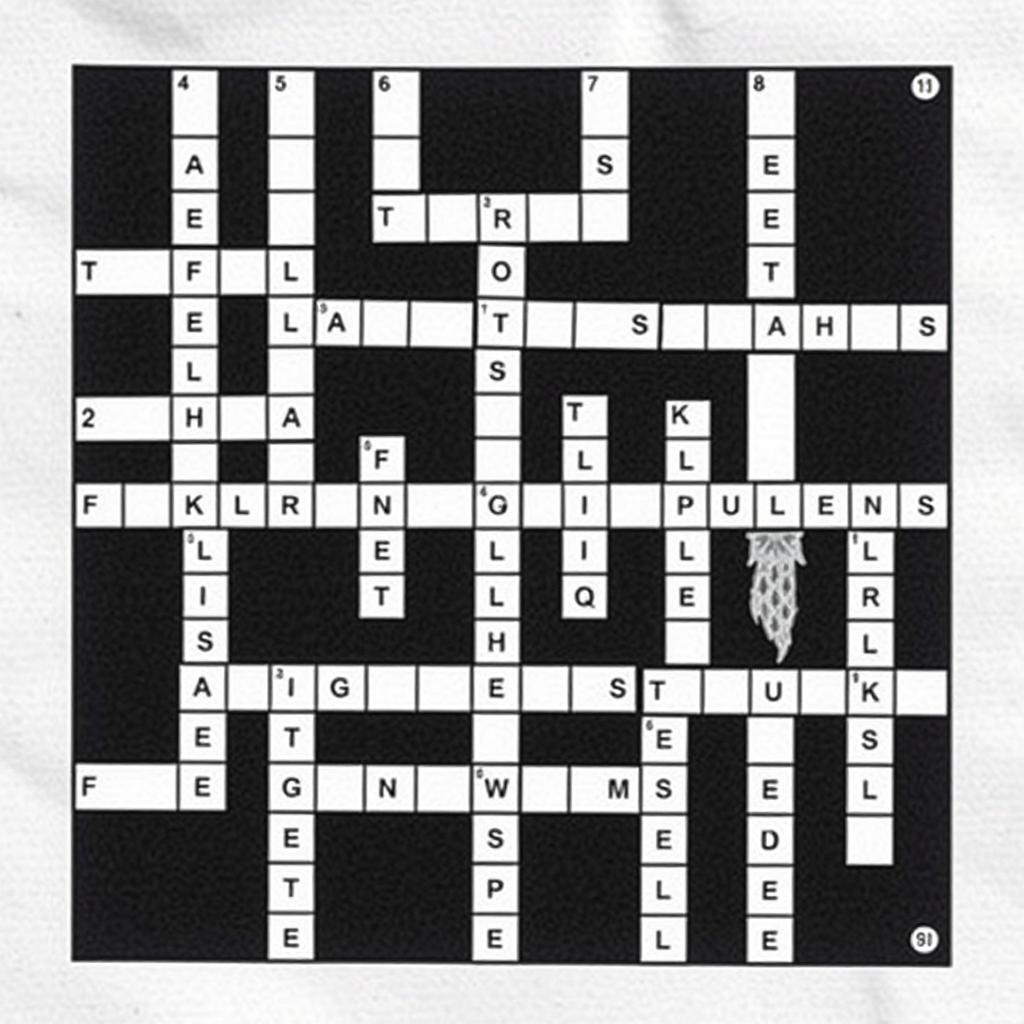 An engaging and visually pleasing crucipuzzle (crossword puzzle) filled with a mix of clever and intriguing clues