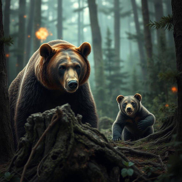 Intimate Moment: A Bear in the Forest