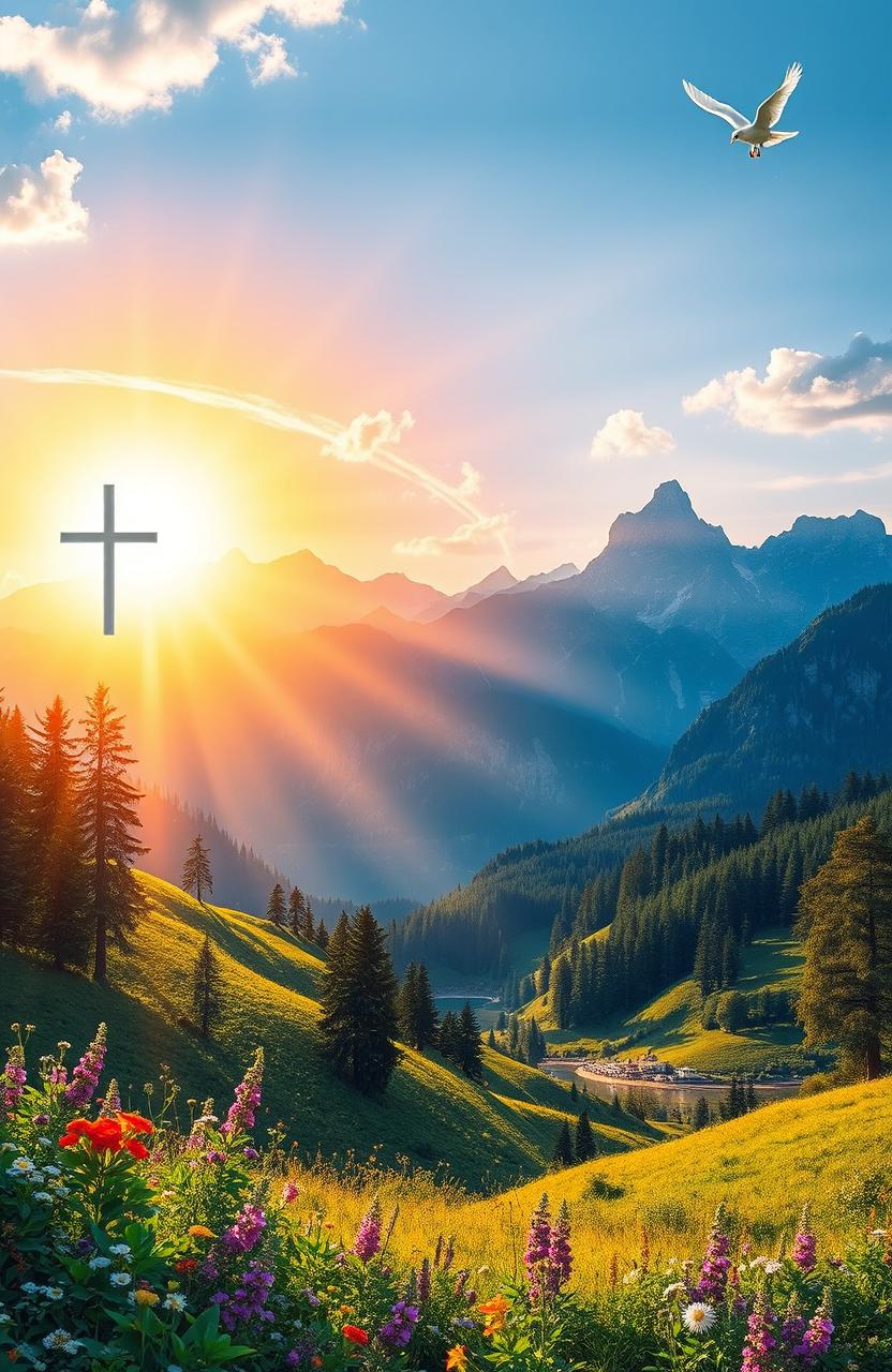 The Revelation of Christ in Creation, depicting a breathtaking landscape where nature flourishes