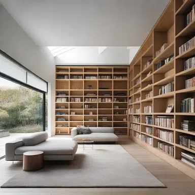 The modern minimalist house featured in the magazine had a hidden library, perfect for an analphabet to enjoy the beauty of books without reading them.