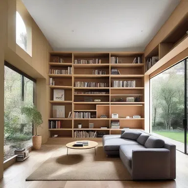 The modern minimalist house featured in the magazine had a hidden library, perfect for an analphabet to enjoy the beauty of books without reading them.