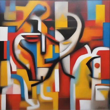 The abstract painting 'Ignorance' beautifully portrays the struggles and inner world of an analphabet trying to communicate in a literate society.