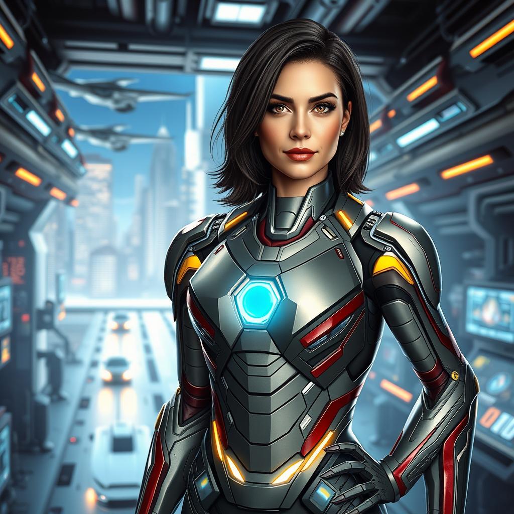 A female version of Tony Stark, depicted as a brilliant inventor and charismatic leader