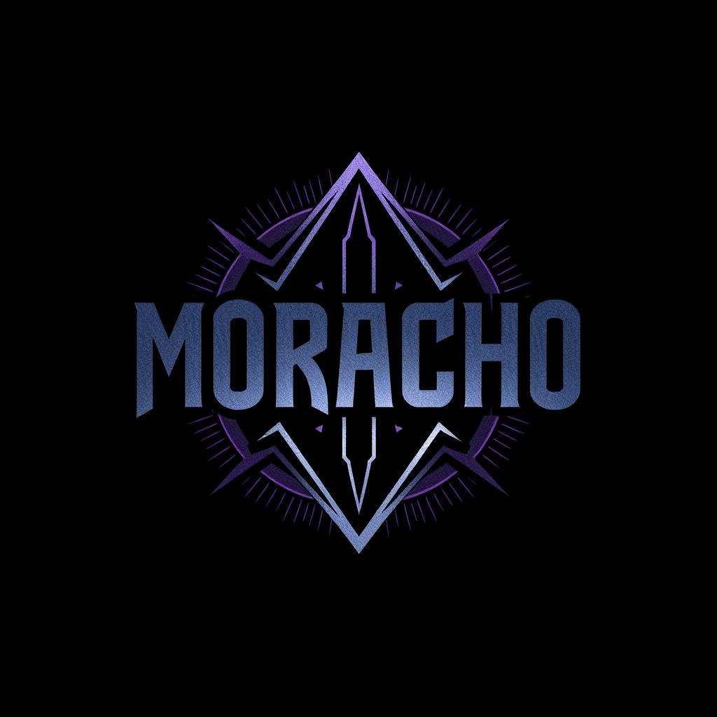 A logo design featuring the word "MORACHO" prominently displayed within a bold, circular shape