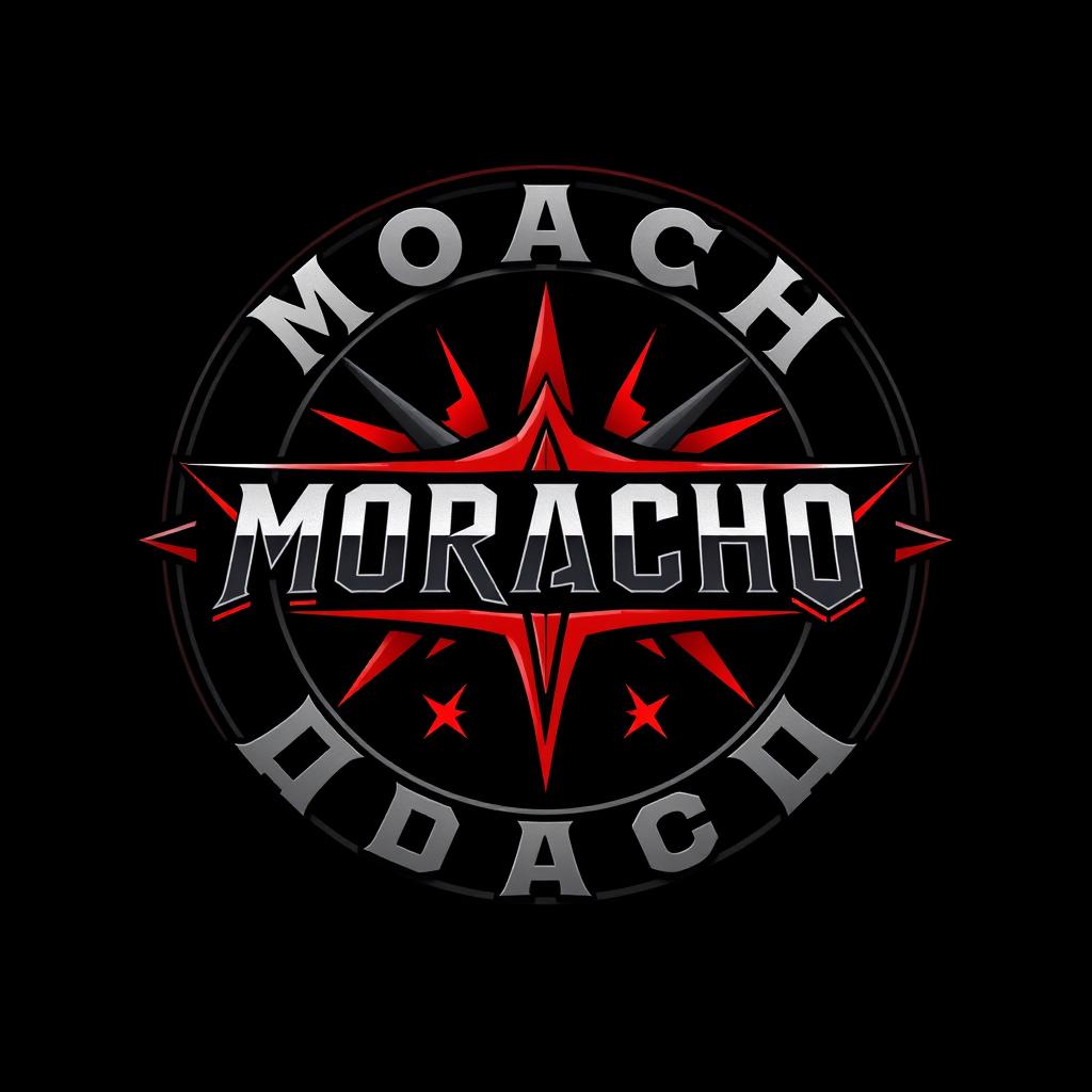 A logo design that features the word "MORACHO" prominently displayed within a bold circular shape, specifically tailored for a DJ in the commercial music scene