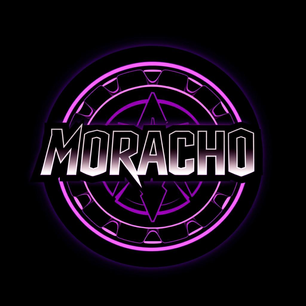 A logo design featuring the word "MORACHO" prominently displayed in a bold and clear typography within a circular shape, specifically designed for a DJ in the commercial music scene