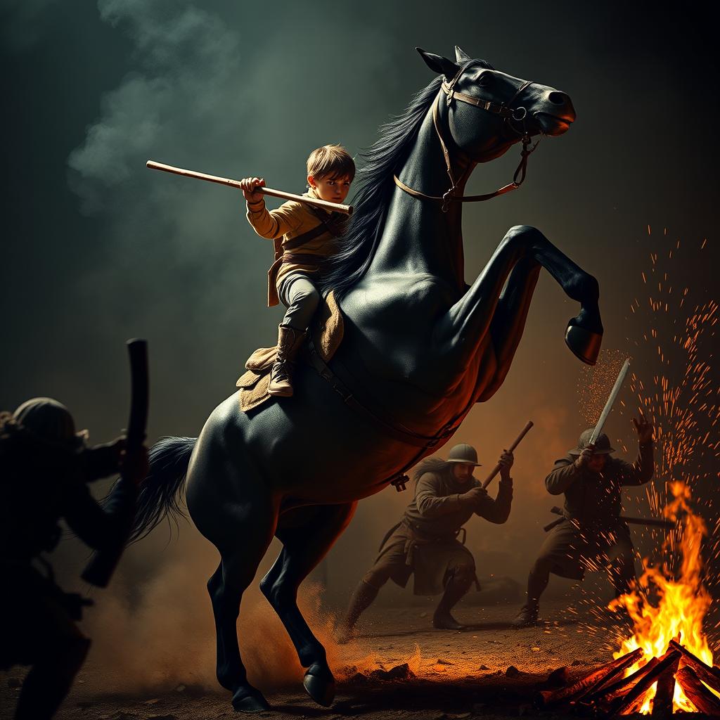 In a dynamic and intense scene, the hunters have awakened in fury