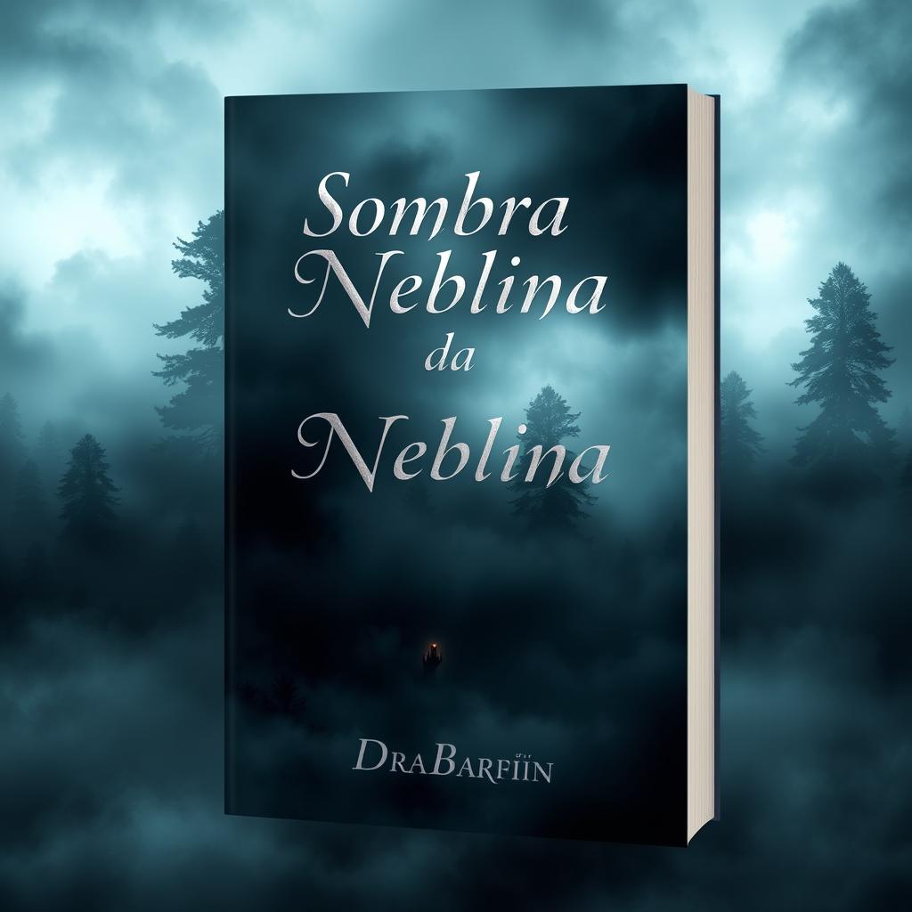 A captivating book cover for a novel titled 'Sombras da Neblina'