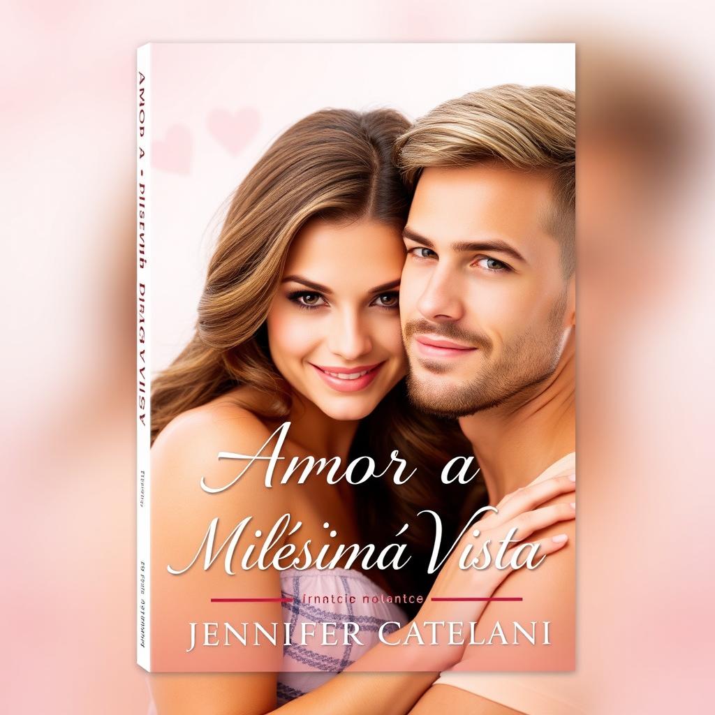 An ebook cover design featuring the title "Amor a Milésima Vista" by Jennifer Catelani