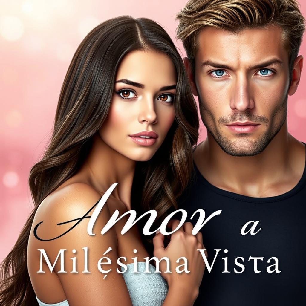 A captivating Kindle ebook cover for a romance titled "Amor a Milésima Vista"