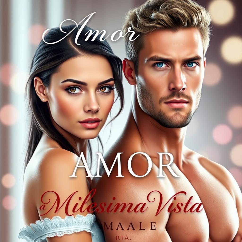 A captivating Kindle ebook cover for a hot romance titled 'Amor a Milésima Vista'