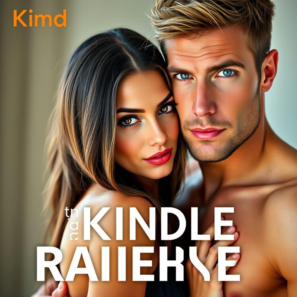 A Kindle ebook cover featuring a small, slim woman with fair skin, long dark brown hair that is straight with light waves, and striking brown eyes