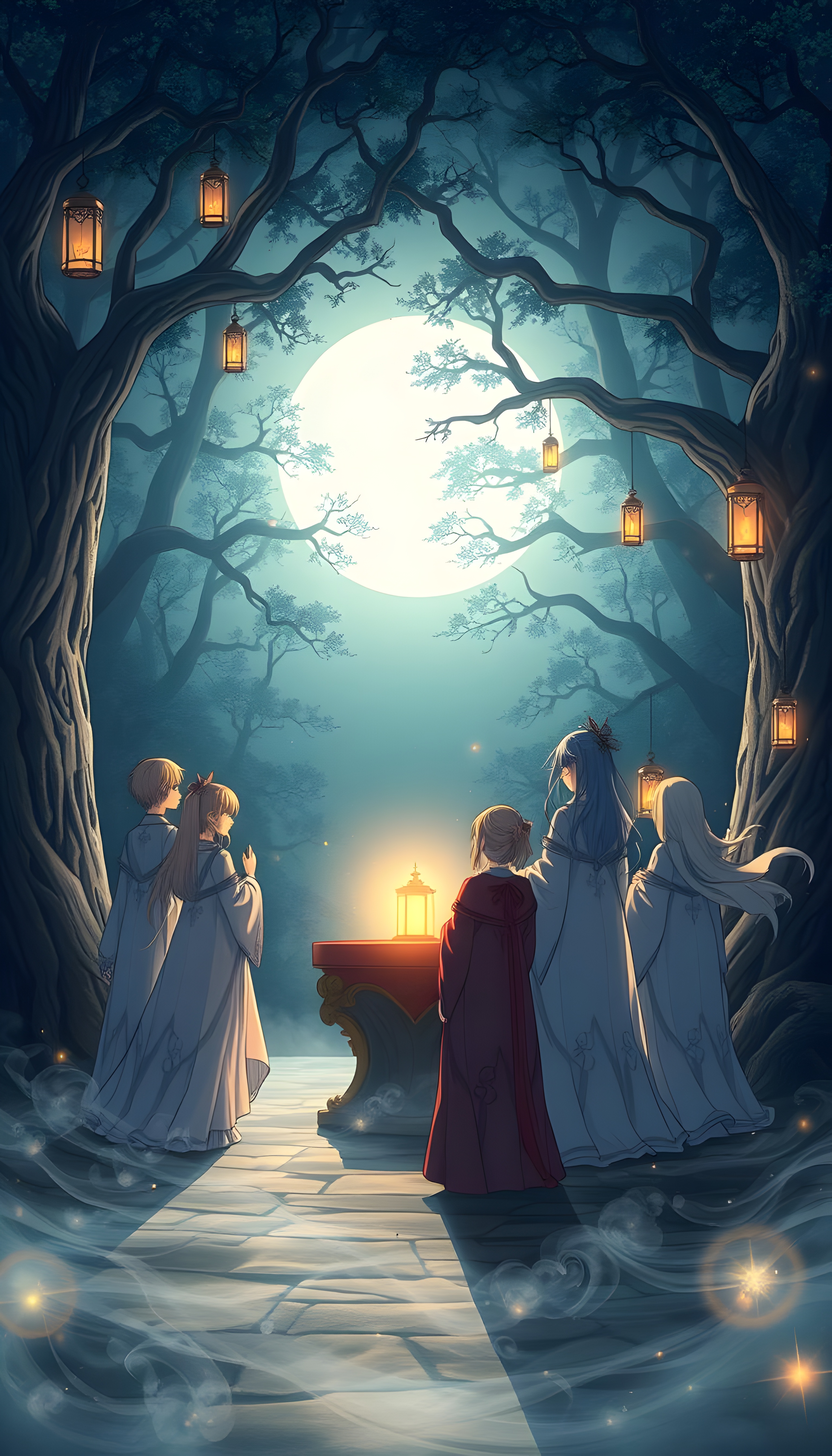 Tranquil Nativity: A Serene Night Scene