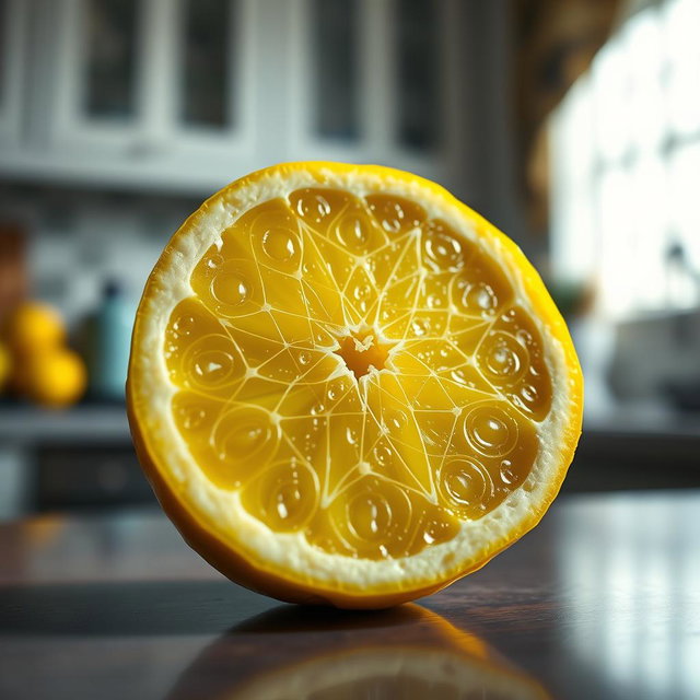 Vibrant Lemon Art with Sacred Geometry