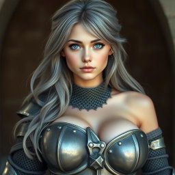 A busty, beautiful cleric featuring a slender European girl with large, tender breasts