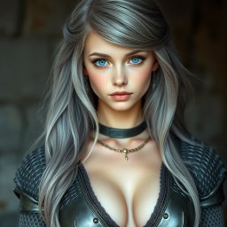 A busty, beautiful cleric featuring a slender European girl with large, tender breasts