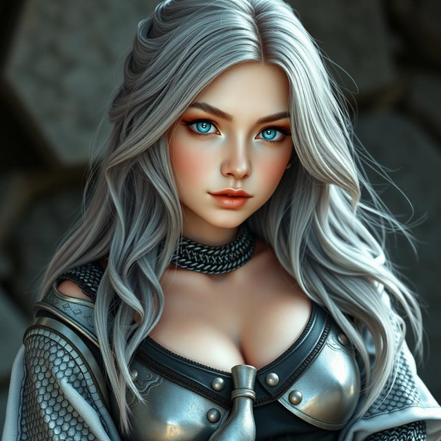 A busty, beautiful cleric featuring a slender European girl with large, tender breasts