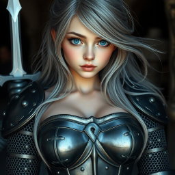 A busty, beautiful cleric featuring a slender European girl with large, tender breasts