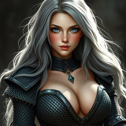 A busty, beautiful cleric portrayed as a slender European girl