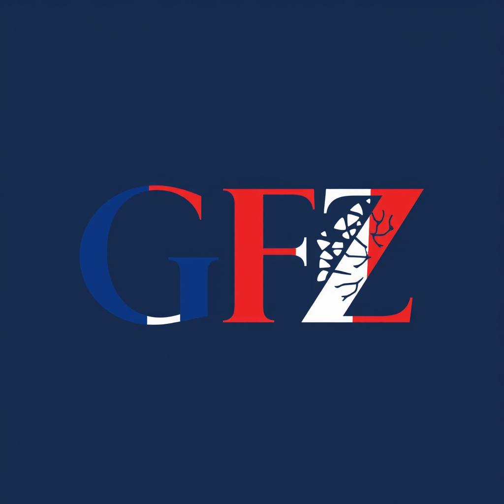 Design a logo featuring the letters 'GFZ' prominently styled to reflect French identity