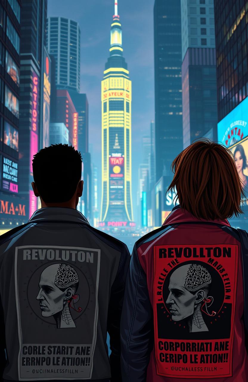 A dramatic night cityscape filled with neon lights and towering skyscrapers, creating a vibrant cyberpunk atmosphere