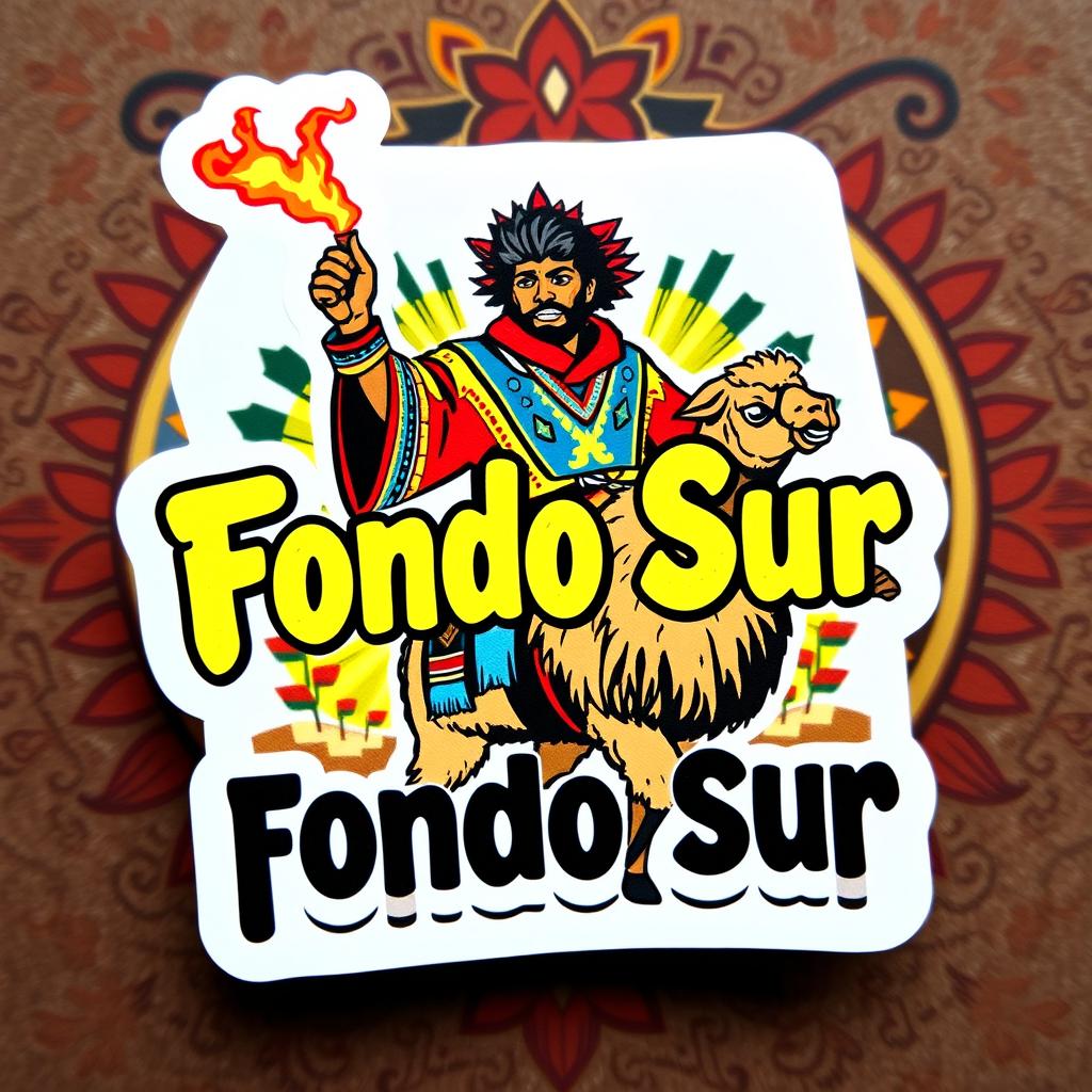 A rectangular sticker with a very aggressive hooligan style featuring the bold text 'Fondo Sur'
